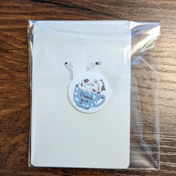 Light Pink Sparkle Paw Print Earrings (Smooth Facet) - Picture 7 of 7